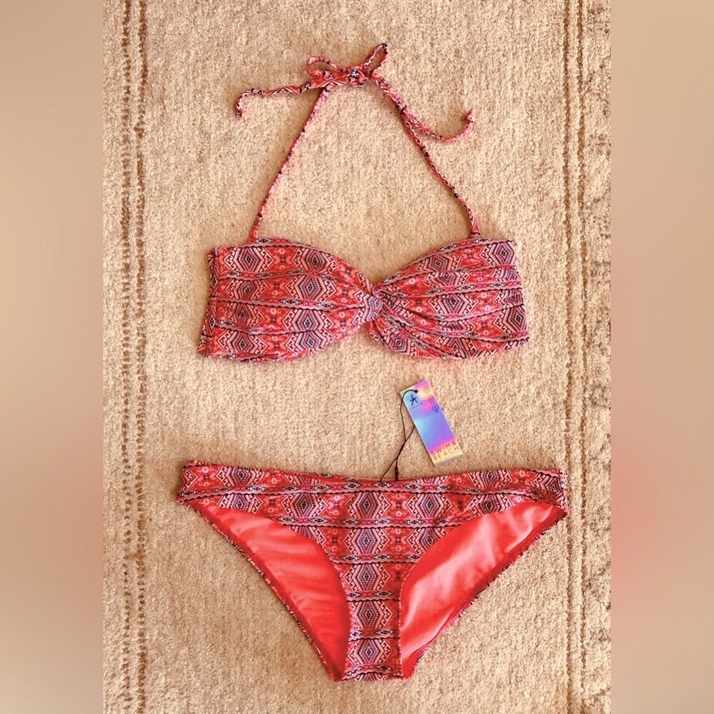 NWT Atmosphere Primark Coral 2-Pc Geometric Bikini US 8